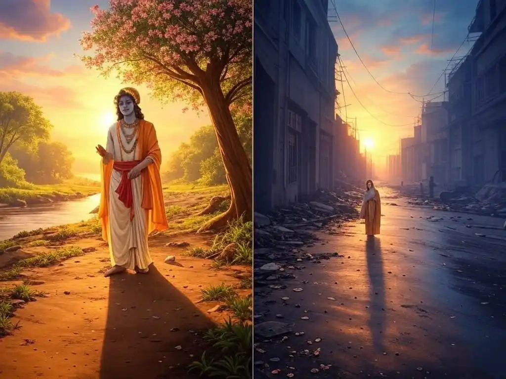 Image from Hare Krishna Global: 🌺 *"El dharma eterno del jiva es el servicio a Krishna. Este servicio...