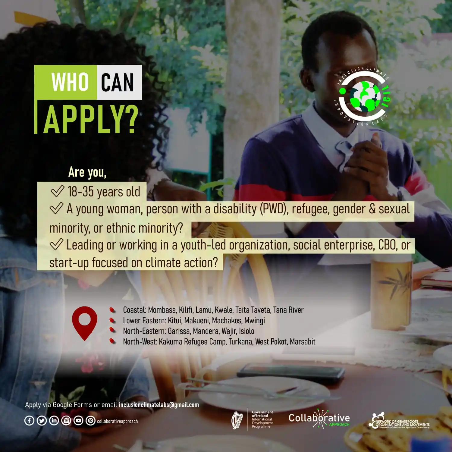 Image from Harun Mwadena Muyesi 🥰: 🌍 _*Who Can Apply for the Inclusion Climate Innovation Lab, a fully f...