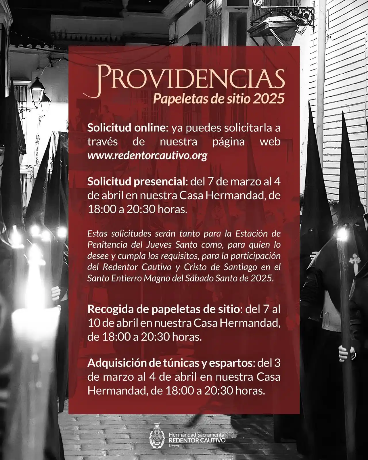 Hermandad Sacramental del Redentor Cautivo, Utrera post