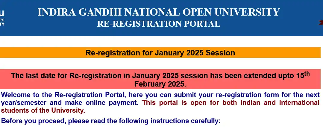 IGNOU Official Updates post