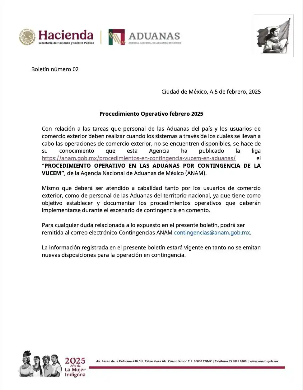 Image from IMMEX Nacional: ⌨️📲Importante : PROCEDIMIENTOS EN CONTINGENCIA DE VUCEM EN LAS ADUANA...