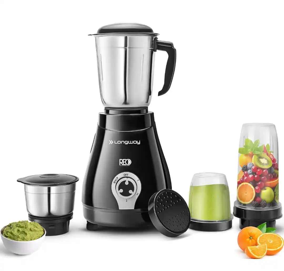 Image from India's Great Deal: Rs.1399 Longway Reo 550 Watt Mixer Grinder with 4 Jars for Grinding, ...