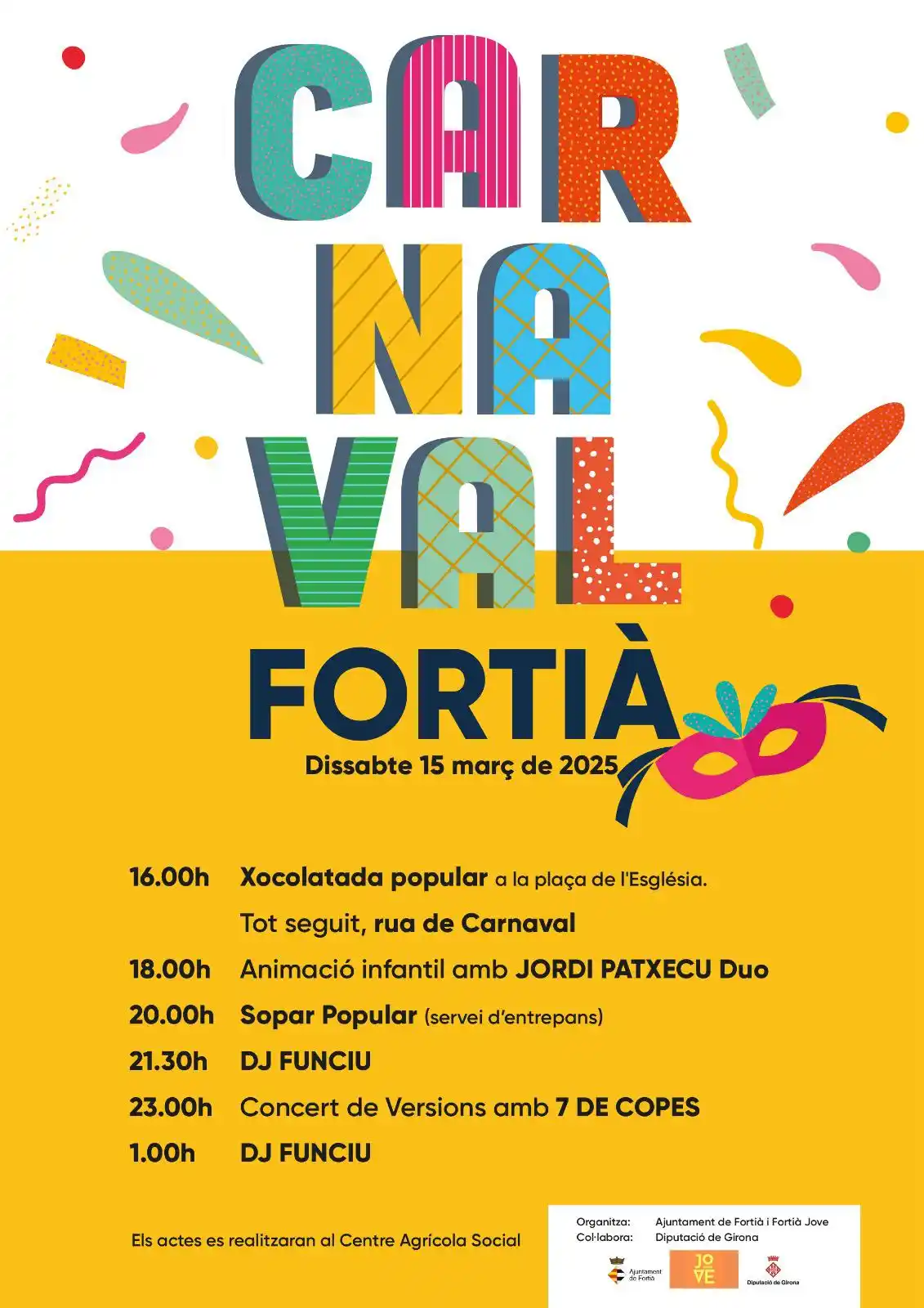 Image from Info Jove Fortià: 🎭🎉CARNAVAL DE FORTIÀ🎉🎭 🗓Dissabte 15 de Març 📍Plaça de l’Esg...