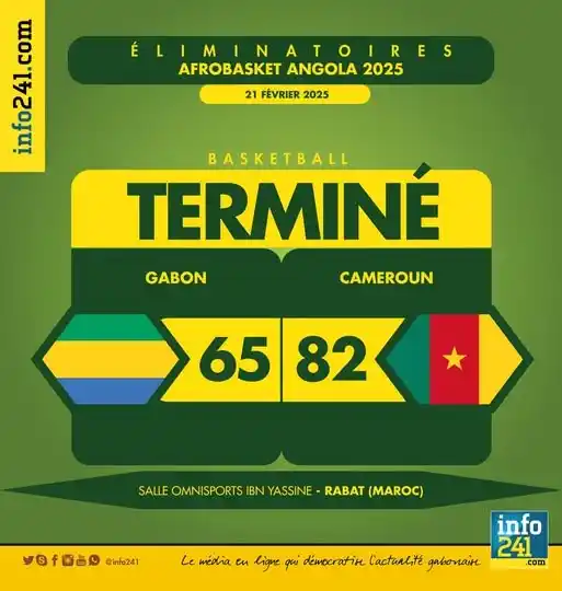 Image from Info241.com: Eliminatoires Afrobasket 2025 : le Gabon 🇬🇦 s'incline ce vendredi ap...
