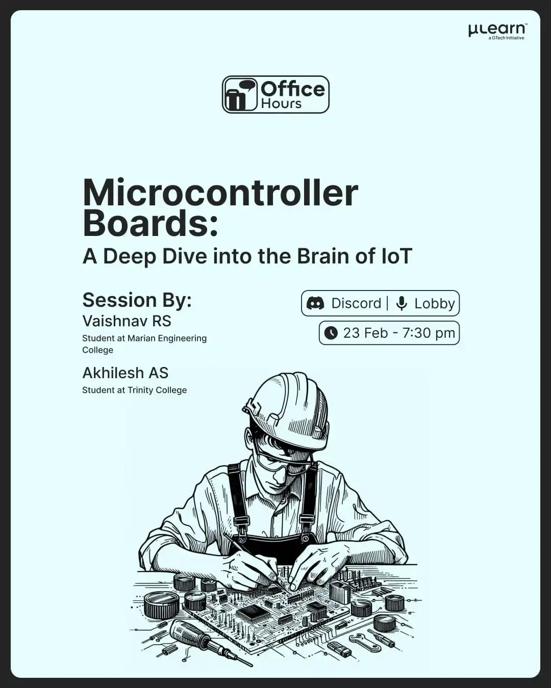 Image from INOVUS LABS IEDC: Dive into the world of microcontroller boards with μLearn Office Hours...