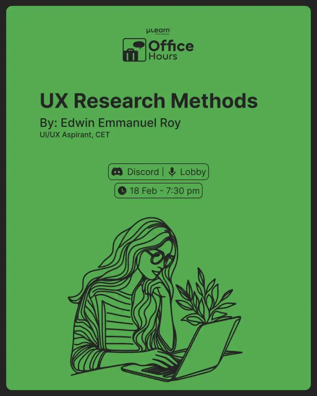 Image from INOVUS LABS IEDC: Dive into UX Research with μLearn Office Hours! 🎯✨ Join us on Discor...