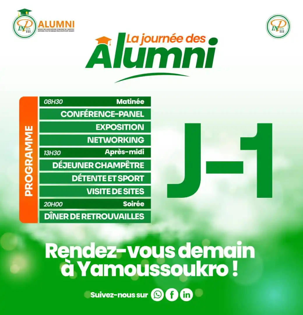 Image from INP-HB Officiel: 📢 𝐉-𝟏 𝐚𝐯𝐚𝐧𝐭 𝐥𝐚 𝐠𝐫𝐚𝐧𝐝𝐞 𝐉𝐨𝐮𝐫𝐧𝐞́𝐞 𝐝𝐞𝐬 𝐀𝐥𝐮𝐦�...