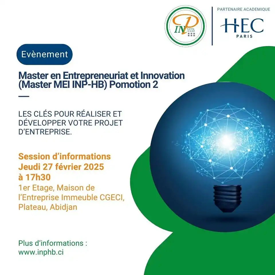 Image from INP-HB Officiel: Jeudi 27 février 2025 à 17h30 📍 Maison de l’Entreprise, Immeuble CGE...