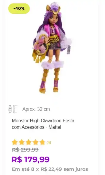 Image from JDolls - Promos e Achados de Bonecas: *Boneca Monster High Clawdeen Festival de Terror - Mattel* Por *R$179...