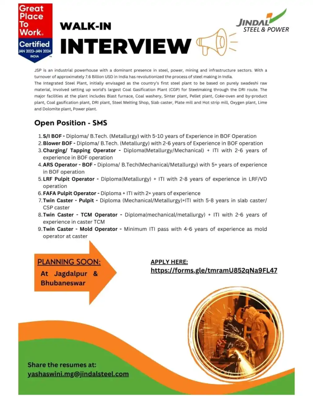 Image from Job Adda247: Looking for your next big challenge? Step into the future with Jindal ...
