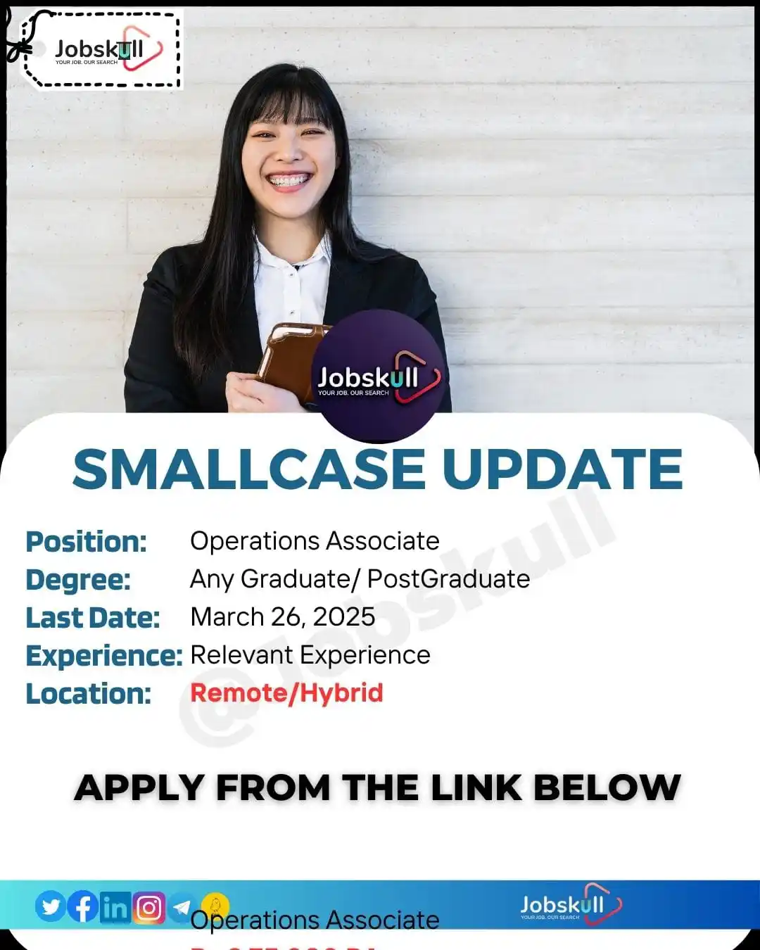 Image from Jobskull official: ✅smallcase Work from Home Jobs 2025 | Operations Associate 👉Apply Her...