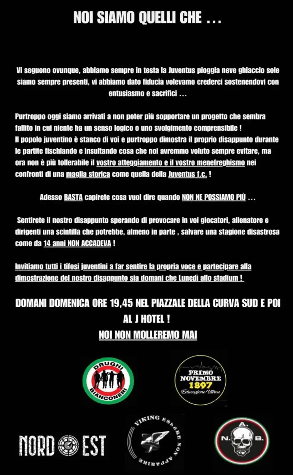 Image from Juventus Fans: *⚠️ Comunicato <a class="text-blue-500 hover:underline cursor-pointer"...