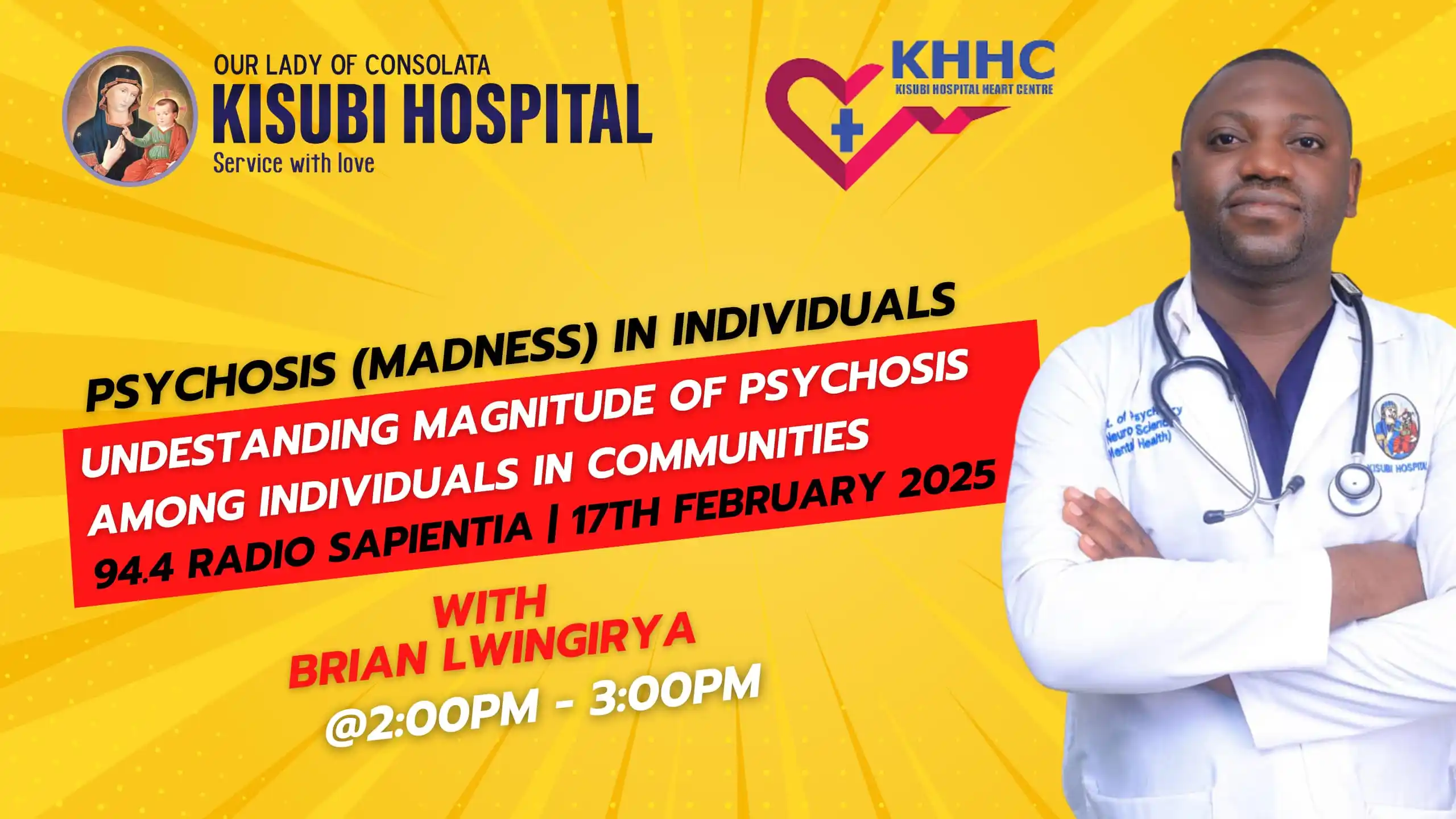 Image from Kisubi Hospital: *Tune In Alert! 📻* *Mental Health Matters: Understanding Psychosis i...