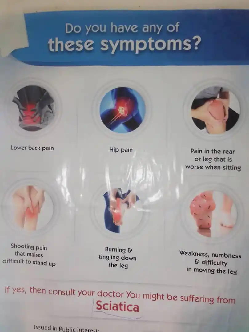 Image from Kisubi Hospital: *🌟 Everything You Need to Know About Sciatica 🌟* *What is Sciatica?...