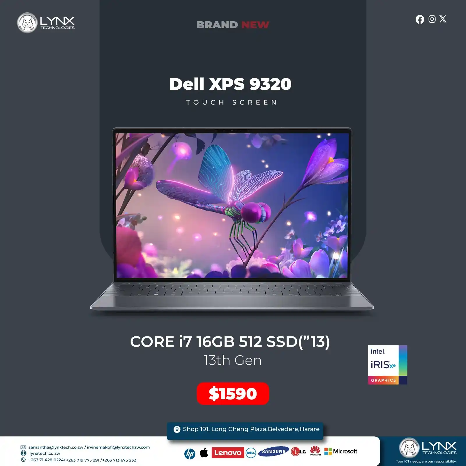 Image from LYNX TECHNOLOGIES ZW: DELL XPS 13 PLUS 9320 LAPTOP 13.4-inch TOUCH DISPLAY CORE i7-1360P 13t...