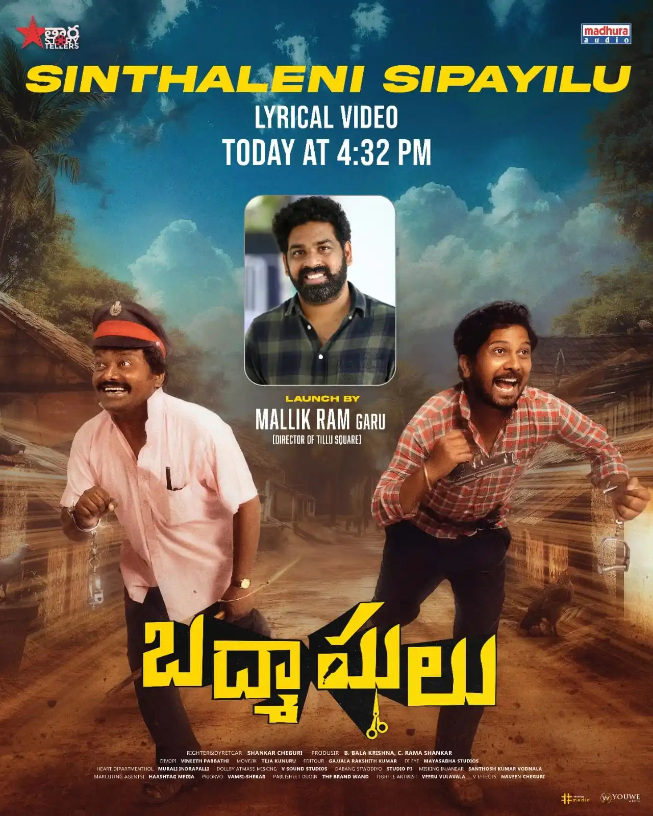 Image from Madhura Audio: A vibeful song for the iconic duo of Teeta Tirupathi & Massage Muthyal...