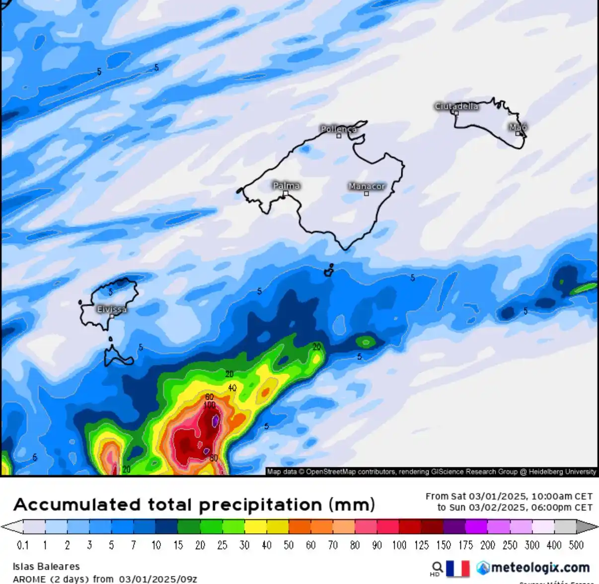 Image from METEO DE LES ILLES: No serà aquesta vegada. Encara que els models donaven 🌧️ només fa 12 ...