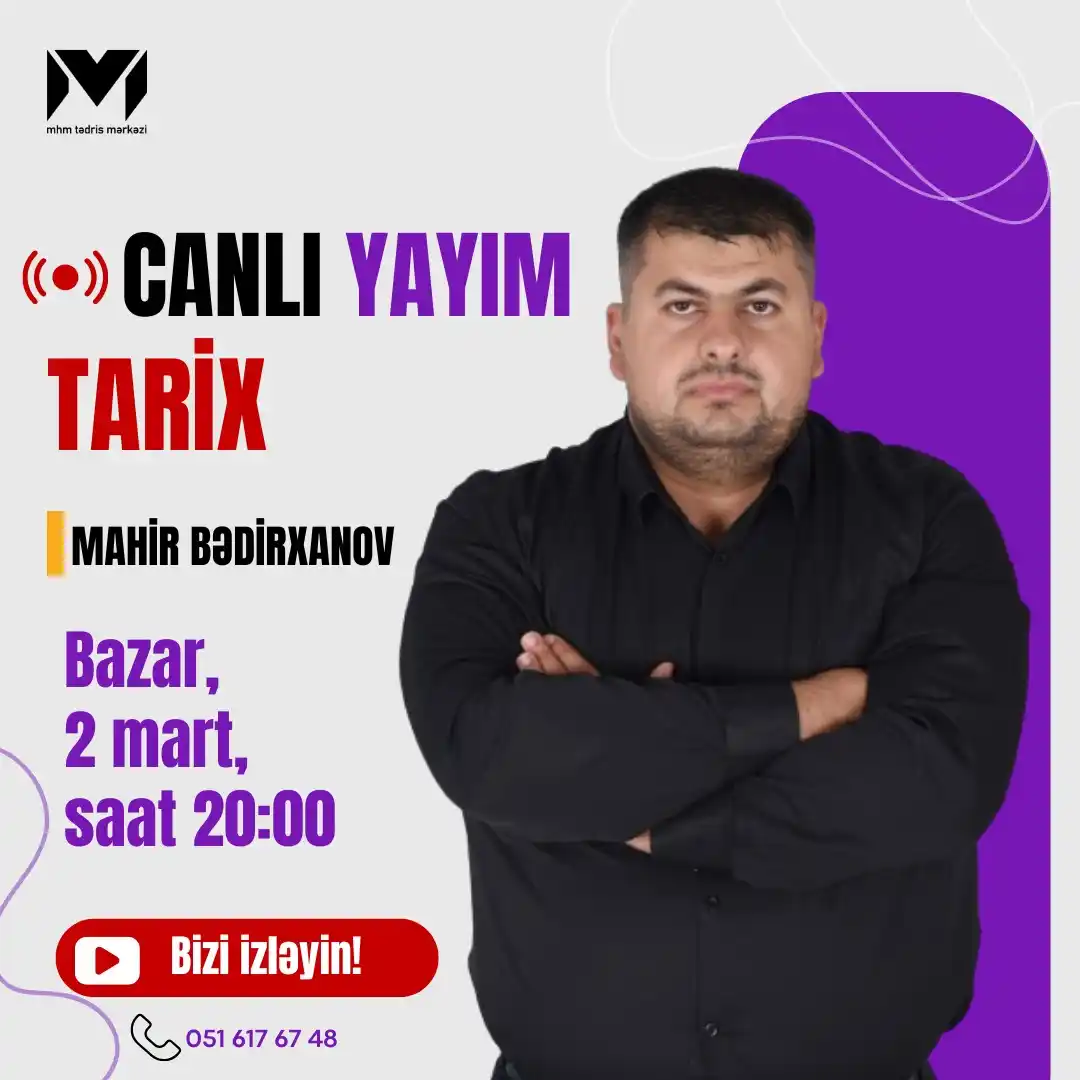 Image from MHM Abituriyent Şöbəsi: 📣 Əziz abituriyentlər! Sizlər üçün YouTube kanalımızda silsilə öy...