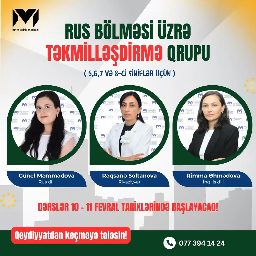 Image from MHM Abituriyent Şöbəsi: 📣 Məktəb dərslərinizə (5, 6, 7 və 8-ci siniflər) daha hazırlıqlı olun...
