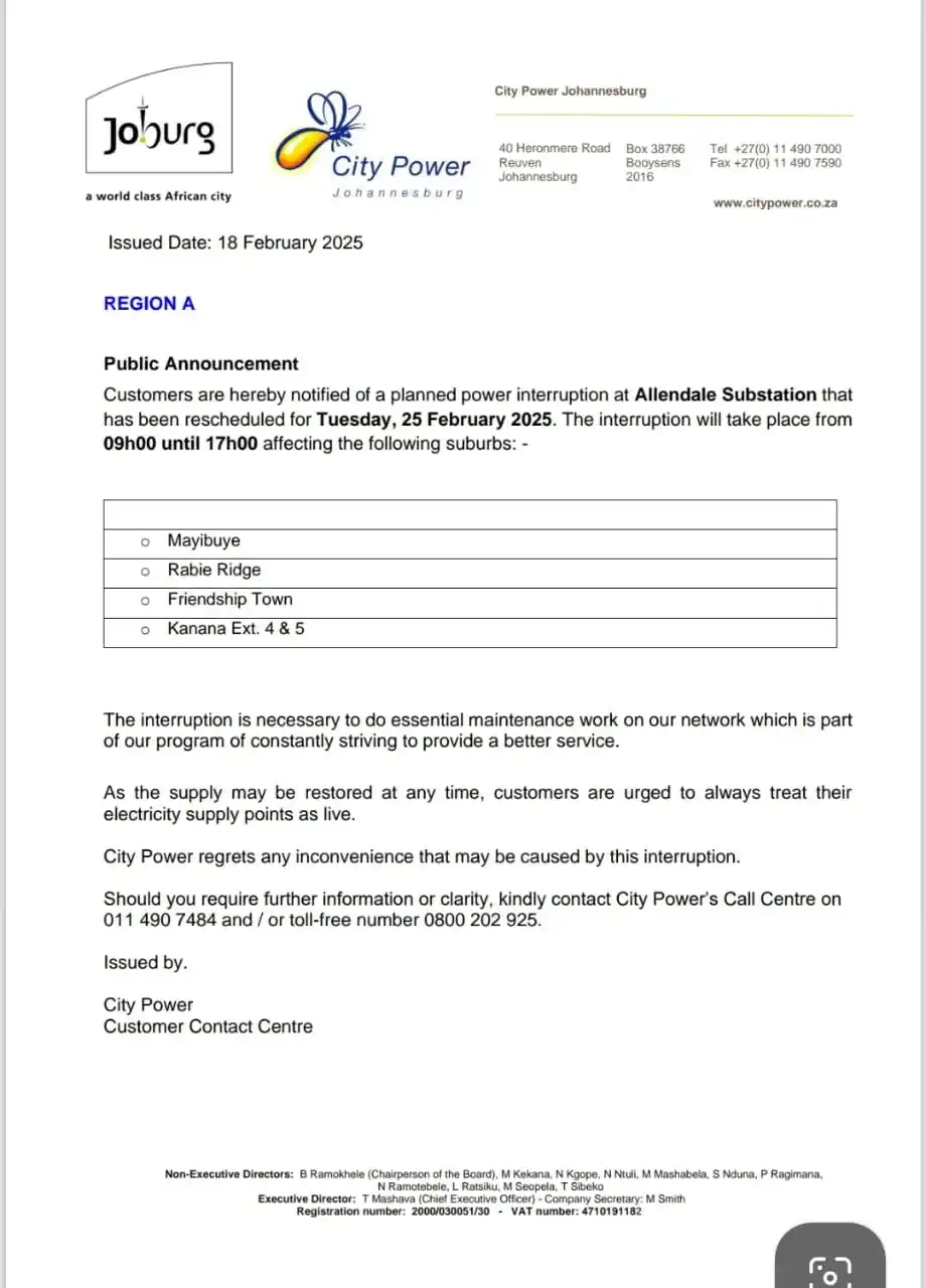 Midrand SDC Outage Updates post