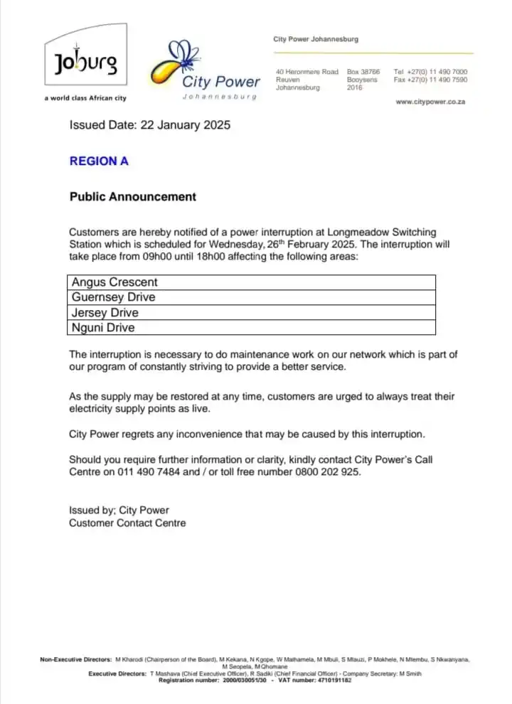 Midrand SDC Outage Updates post