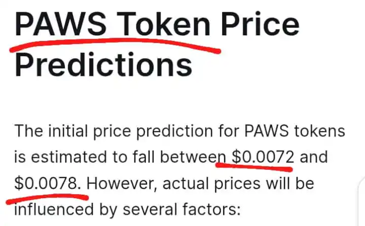 Image from 🆓 Ⓜ️INING 🅿️ROJECTS: *`Paws 🐾😁`* ```COIN-MARKETCAP NY Paws ki Listing 😂Price Bata diya....