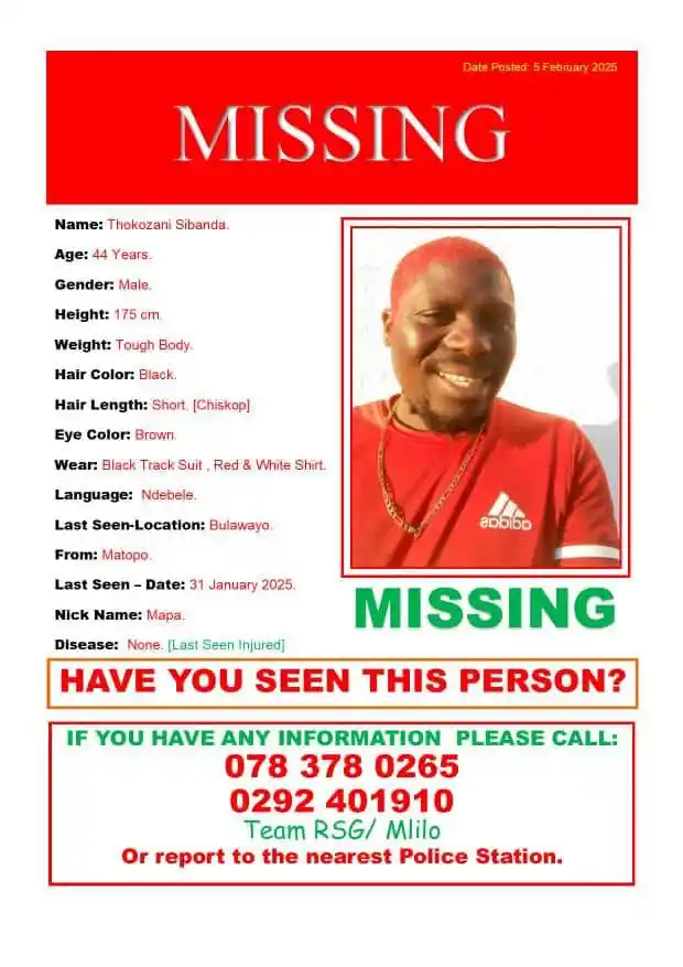 Missing Persons Zimbabwe post