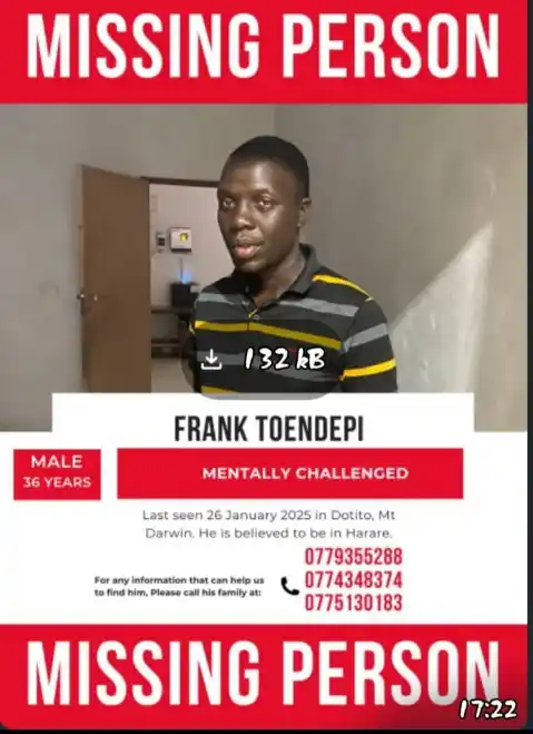 Missing Persons Zimbabwe post