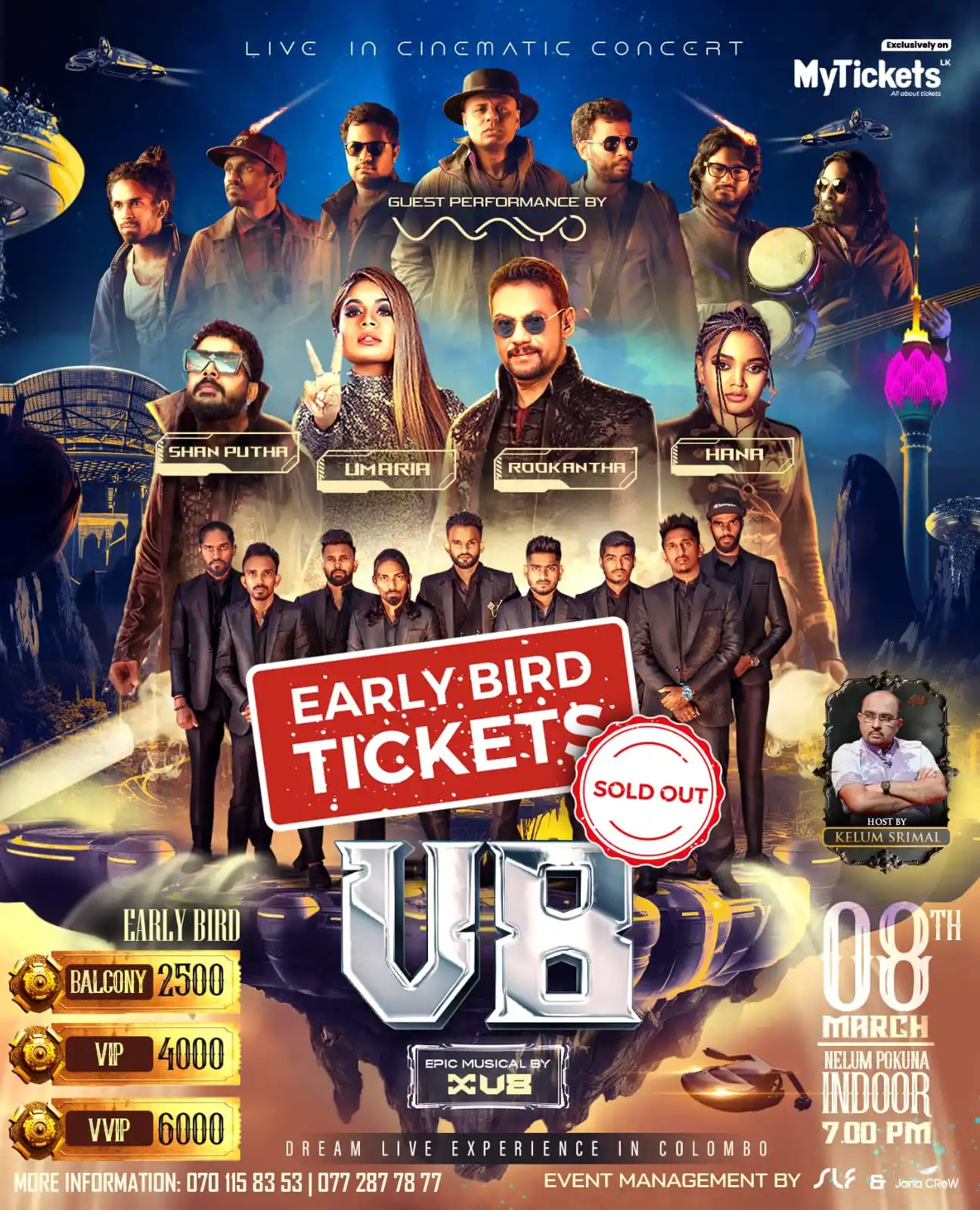 Image from MyTicketsLK: EARLY BIRD TICKETS GONE!🔥 Get ready for V8 Live in Cinematic Concert...