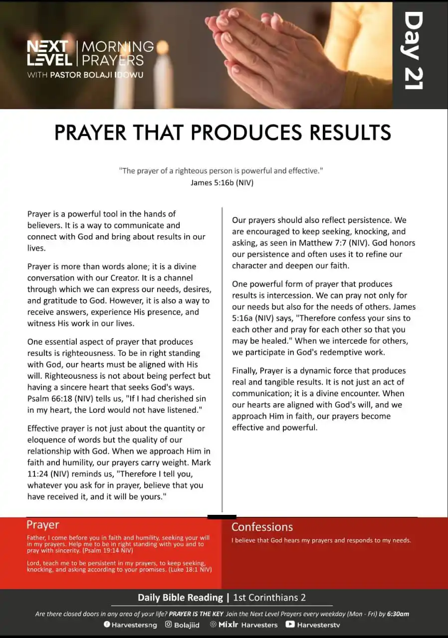 Next Level Prayers Community post