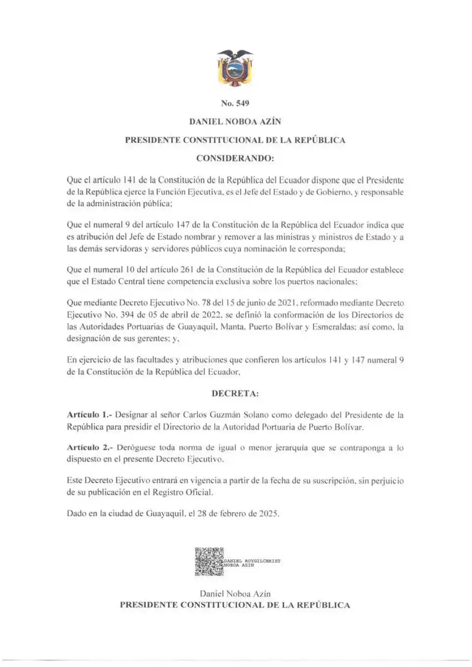 Image from NotiDiario Ecuador: Presidente <a class="text-blue-500 hover:underline cursor-pointer" hre...