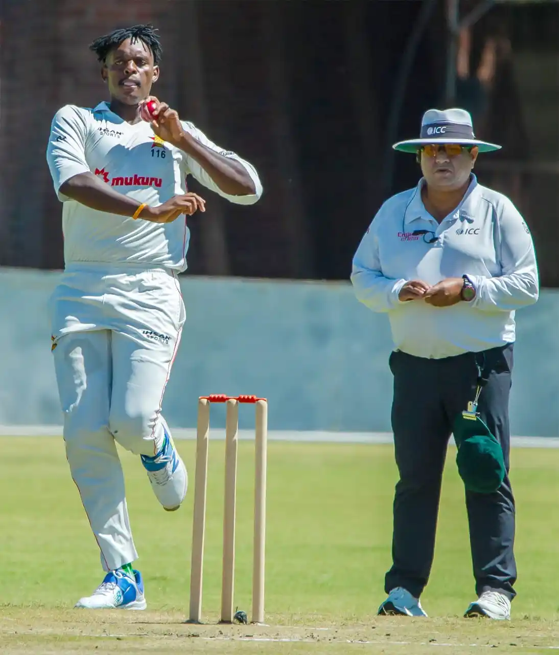 Image from NRTV: Day 1, Session 1 of Zimbabwe's test match against Ireland at Queens Sp...