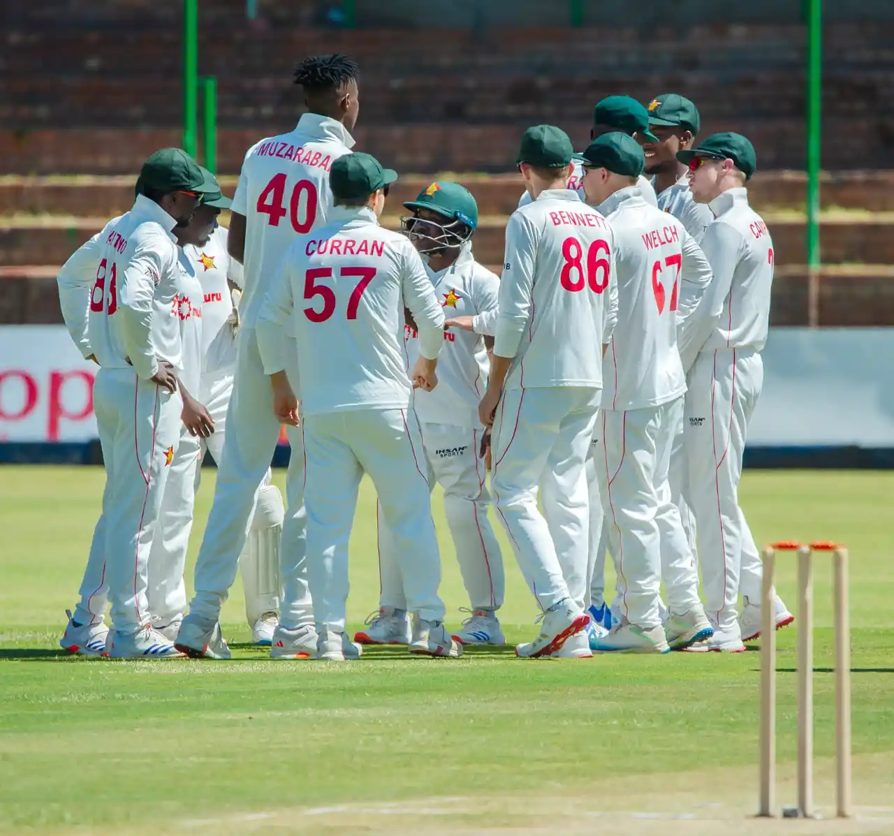 Image from NRTV: Ireland is bowled out for 260 on Day 1 of the test match as Zimbabwean...