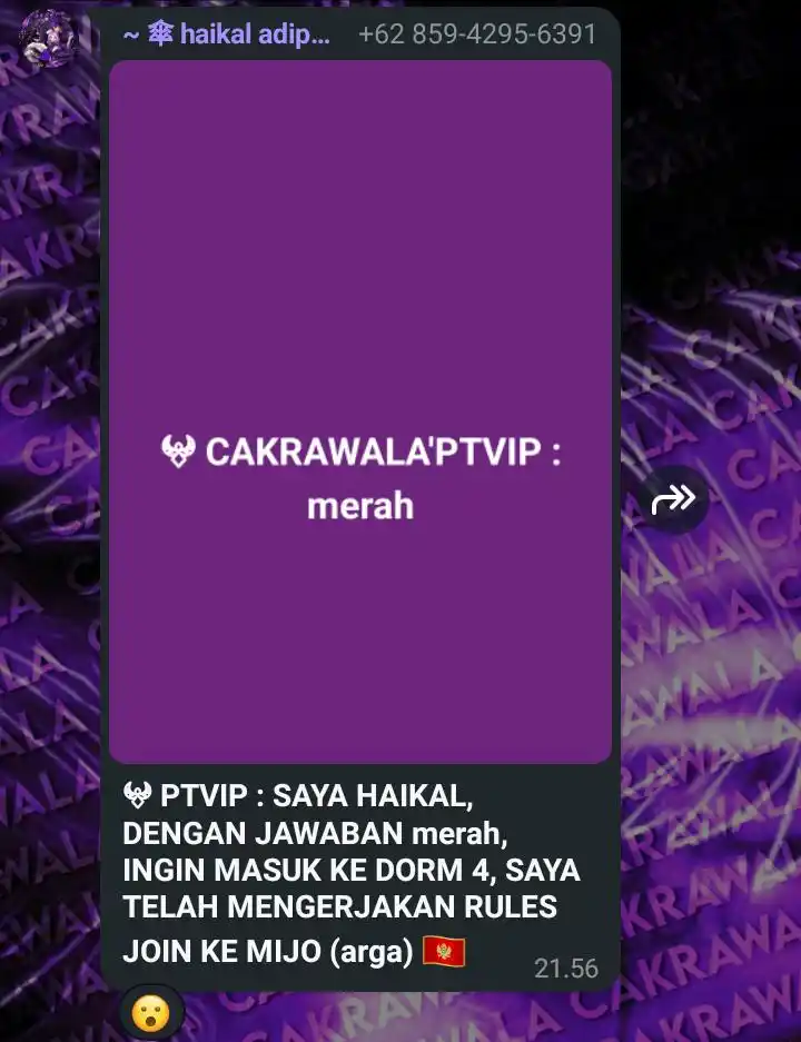 Image from OFC CAKRAWALA 🇲🇪: ㅤ *“ 𖤍 : 𝐆 ──* wahh cakep, jawabannya bener. congratulations, j...