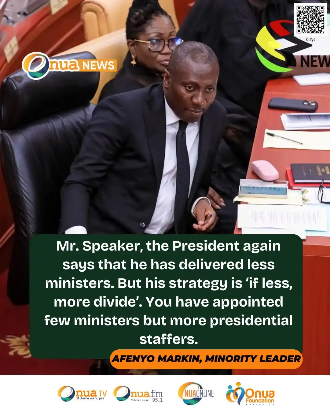 Image from OnuaOnline: Mr. Speaker, the President again says that he has delivered less minis...
