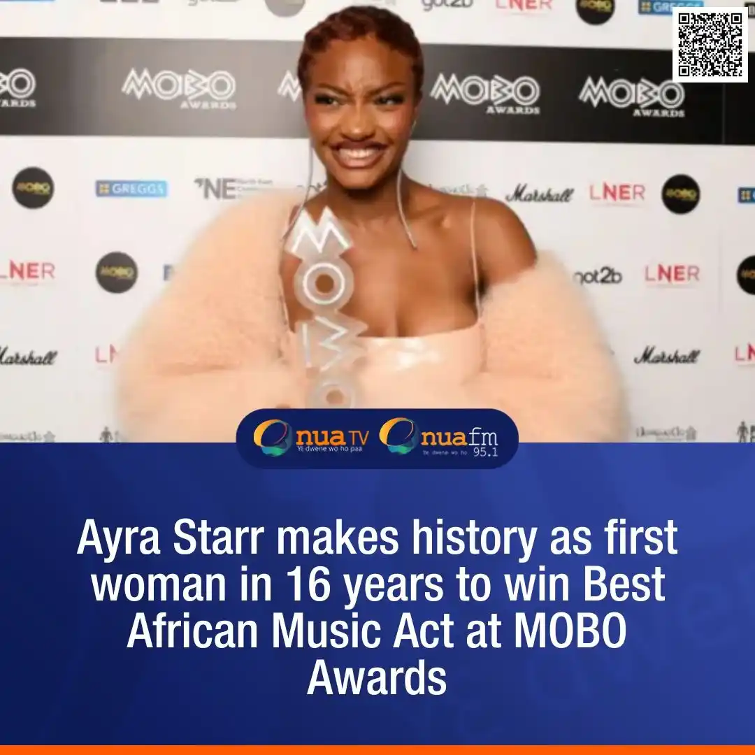 Image from OnuaOnline: Nigerian singer Ayra Starr has made history at the 2025 MOBO Awards as...