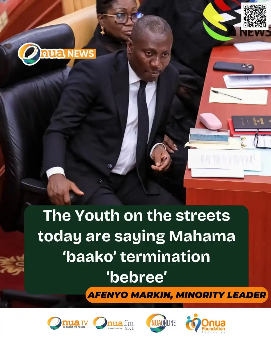 Image from OnuaOnline: The Youth on the streets today are saying Mahama ‘baako’ termination ‘...