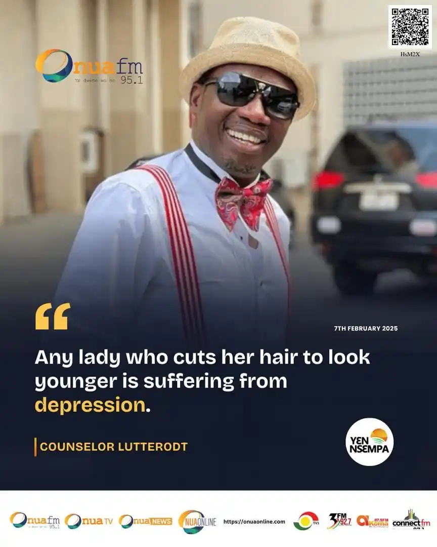 Image from OnuaOnline: Any lady who cuts her hair to look younger is suffering from depressio...