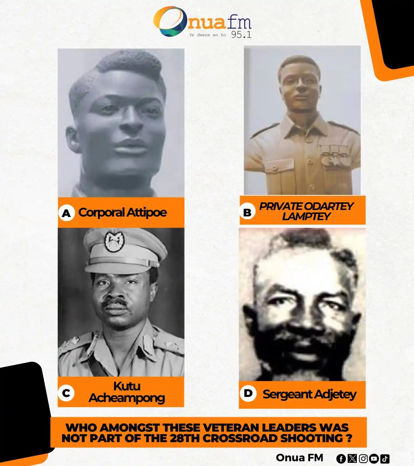 Image from OnuaOnline: Who amongst these veteran leaders was not part of the 28th crossroad s...