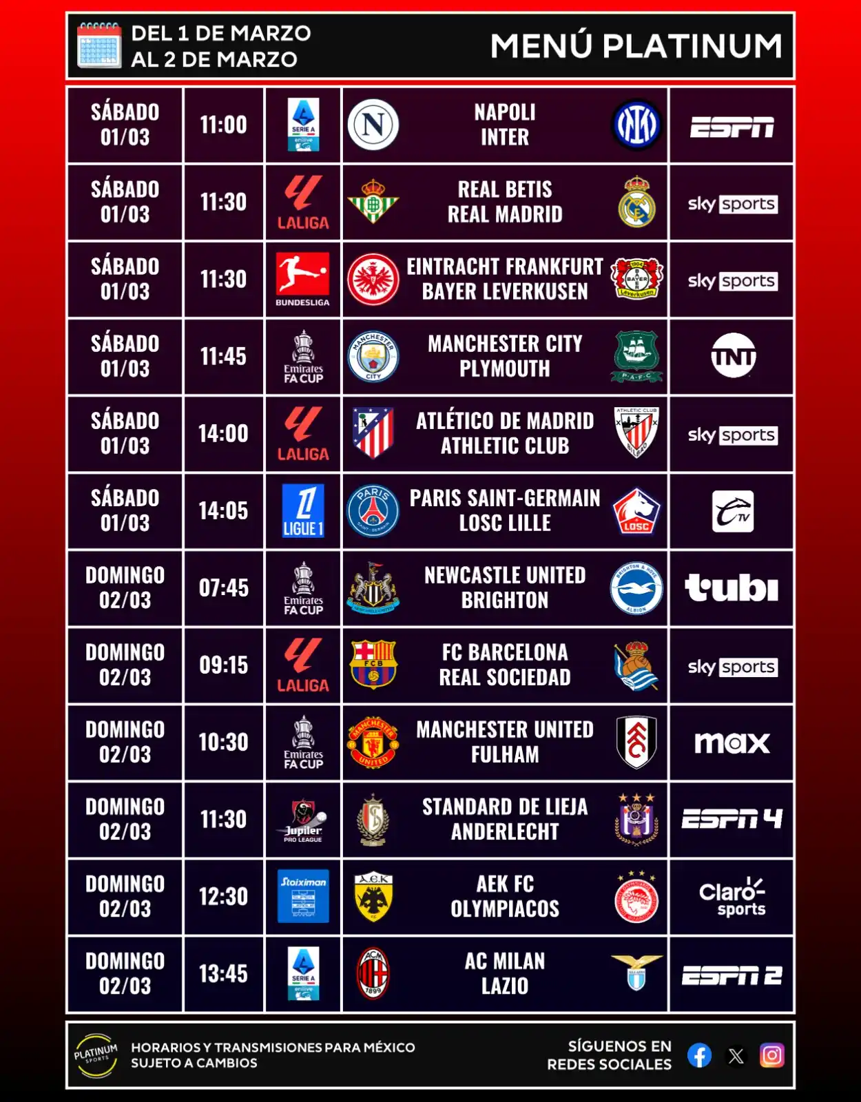 Image from PLATINUM Sports: ¡MUCHO FÚTBOL INTERNACIONAL! ➤ Real Betis - Real Madrid ➤ Eintracht F...