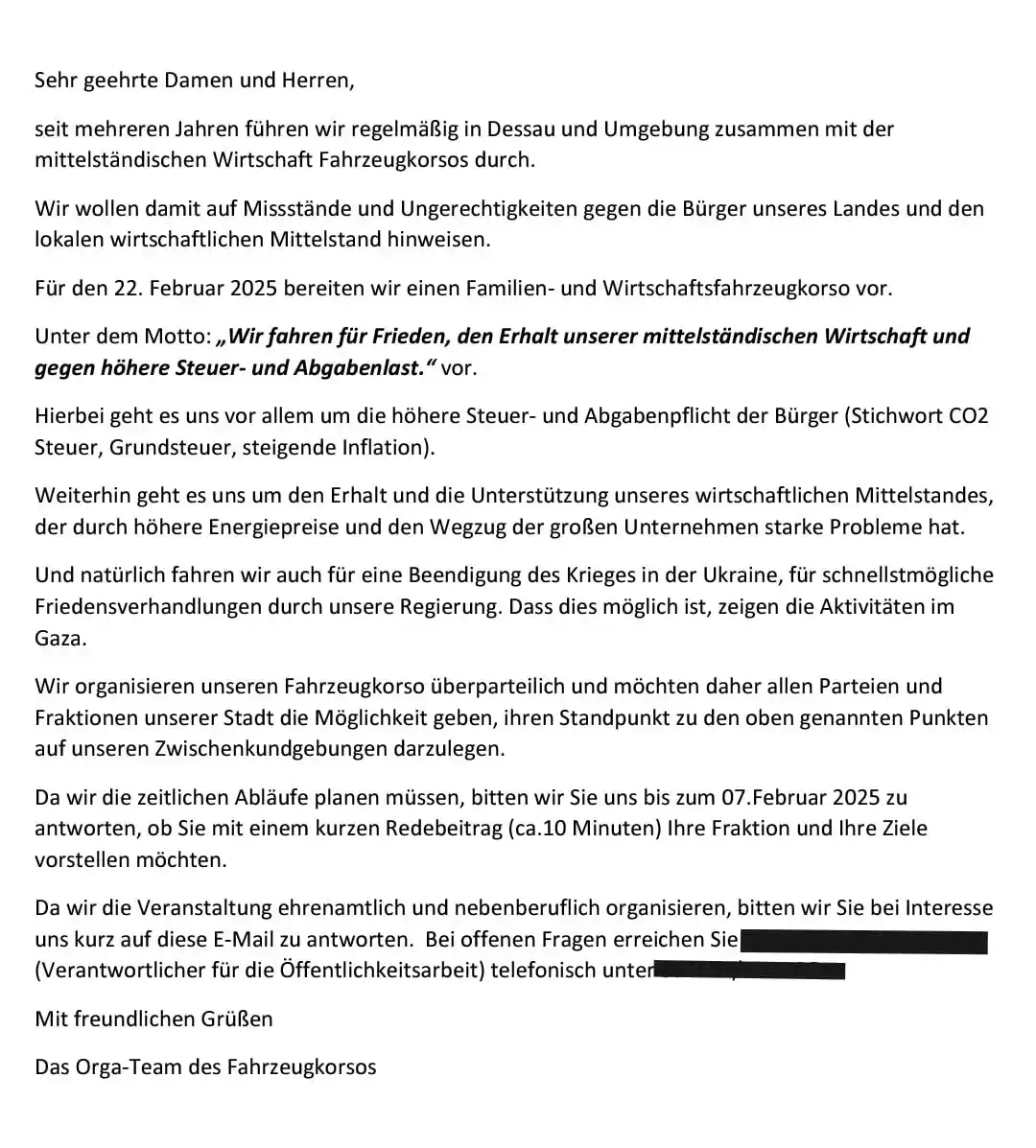 Protest Sachsen-Anhalt Mittelstand u. Co post