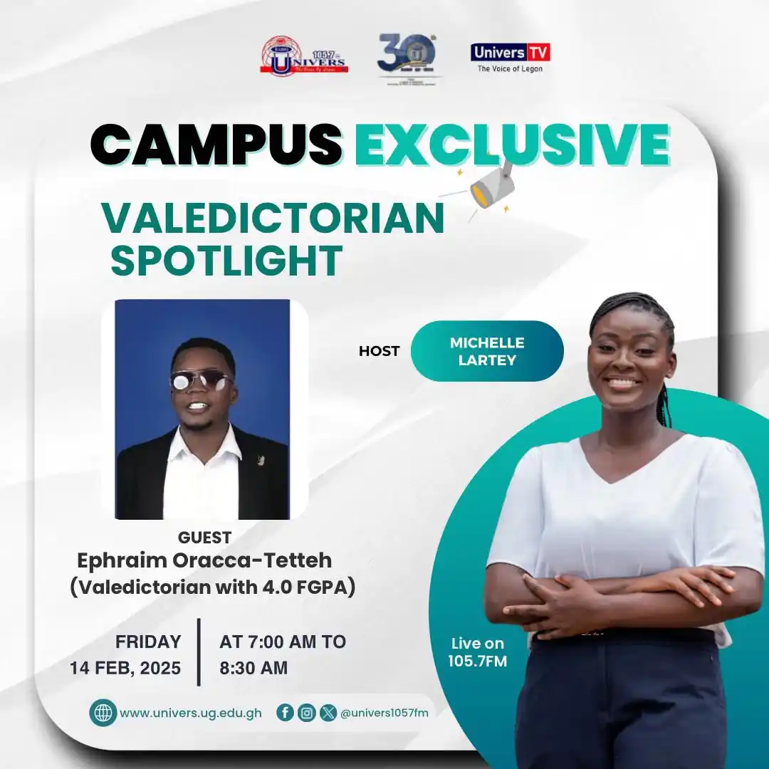 Image from Radio Univers 1057fm: Join us live on Campus Exclusive for an up-close with Ephraim Ayeh Ora...