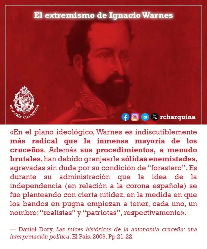 Image from Reacción Charquina: historia hispánica y católica de Bolivia: 🔥 *El extremismo de Ignacio Warnes* 📌 _¿Será este caudillo secesioni...