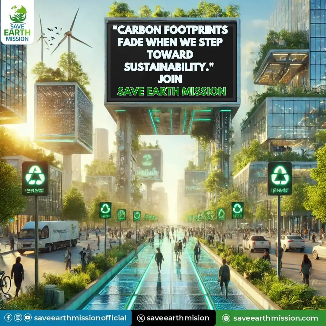 Image from Save Earth Mission: 🌍 Carbon Footprints Fade When We Step Towards Sustainability! 🌱♻️ J...