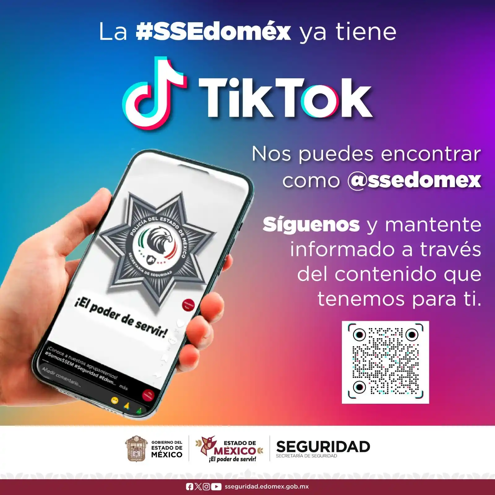 Image from Secretaría de Seguridad del Edomex : *¡Ya tenemos TikTok!* 👉 tiktok.com/@ssedomex?_t=Z…...