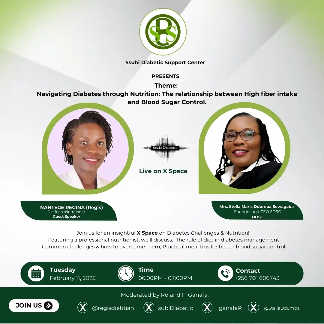 Image from Ssubi Diabetic Support Centre: Join Us Live on X Space! 📢Theme: Navigating Diabetes through Nutriti...