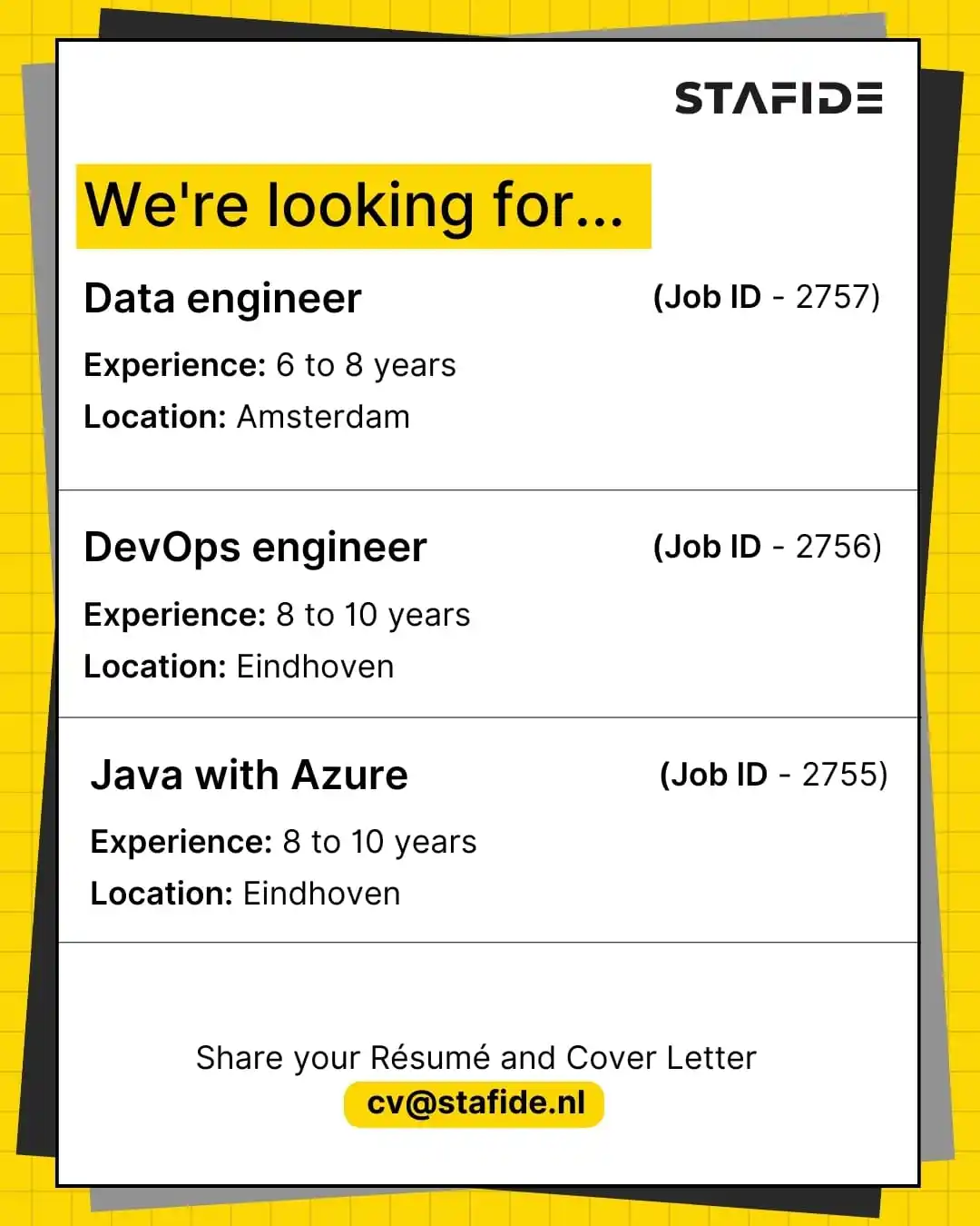 STAFIDE - Tech Talent Recruitment Europe post