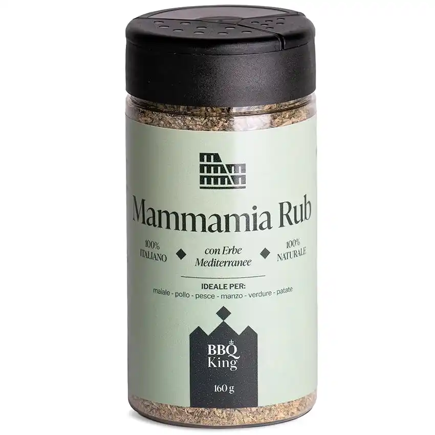 Image from Supermercato Sottocasa: 👀 BBQ KING - Rub Mamma Mia 160g per Barbecue, Spezie Italiane per Car...