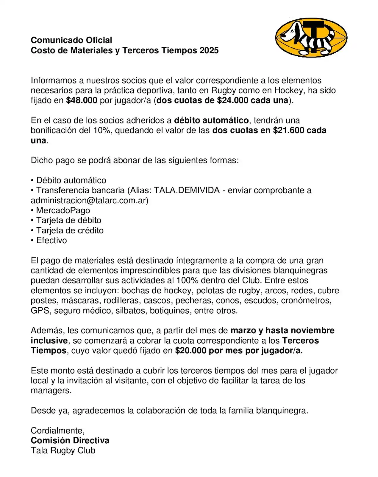 Tala Rugby Club | Tala Directo post