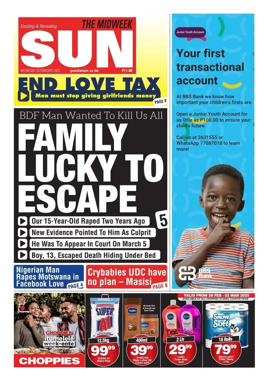 Image from The Hotwire Family of Brands : *THE MIDWEEK SUN* *LEAD STORY/S* End Love Tax Family Lucky to Esc...